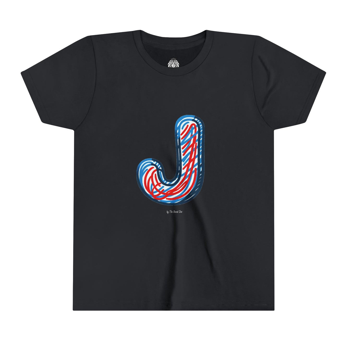 Scribbles (Letter J) T-Shirt - Youth Short Sleeve Tee