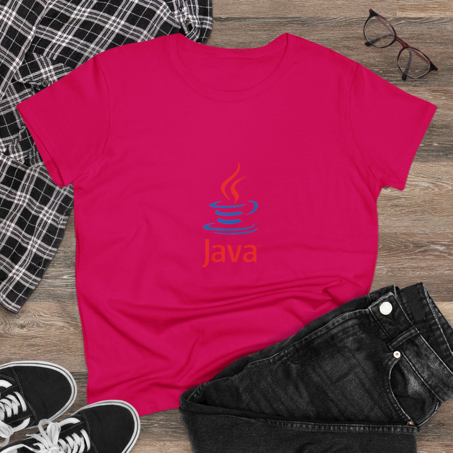 Java Logo T-shirt - Women's Midweight Cotton Tee