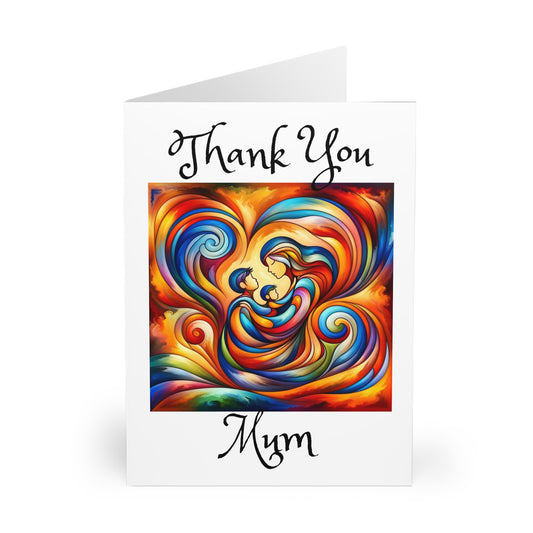 Thank You Mum (Colourful) - Greeting Cards (5 Pack)
