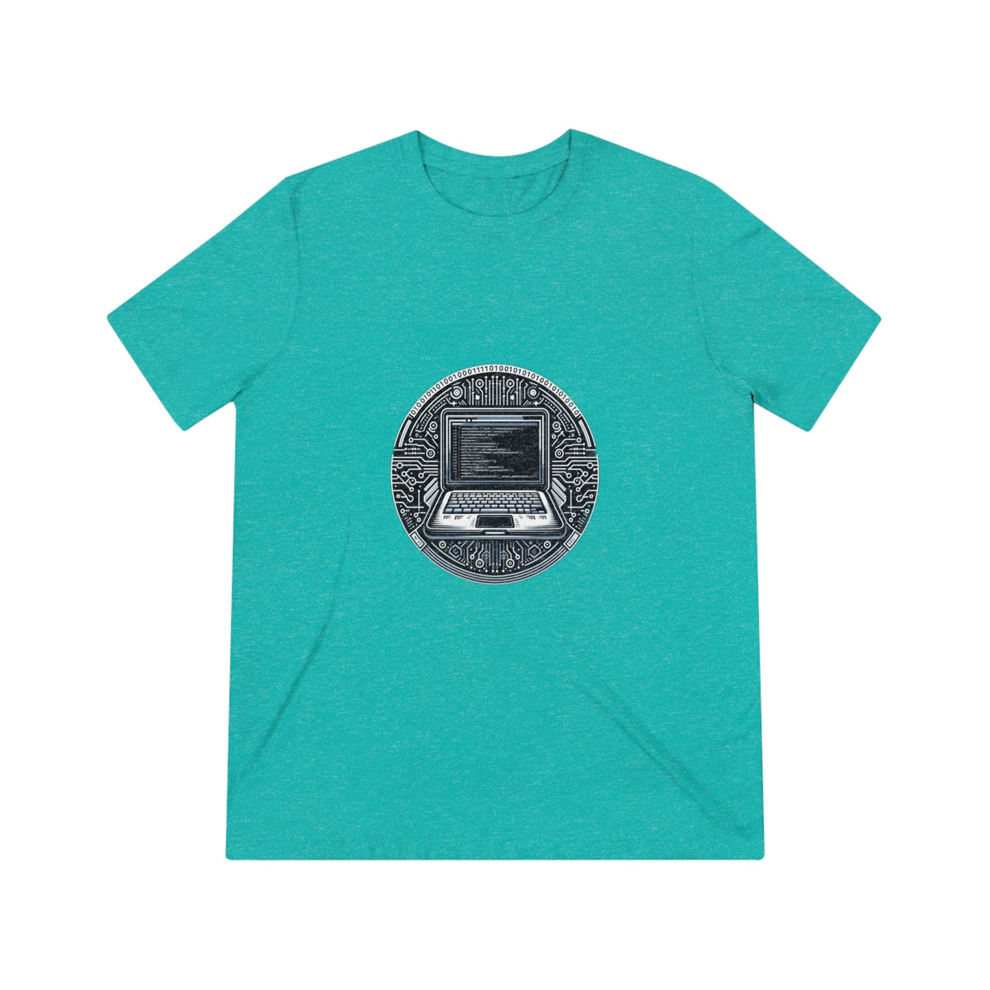 Coding Laptop Emblem - Unisex Triblend Tee