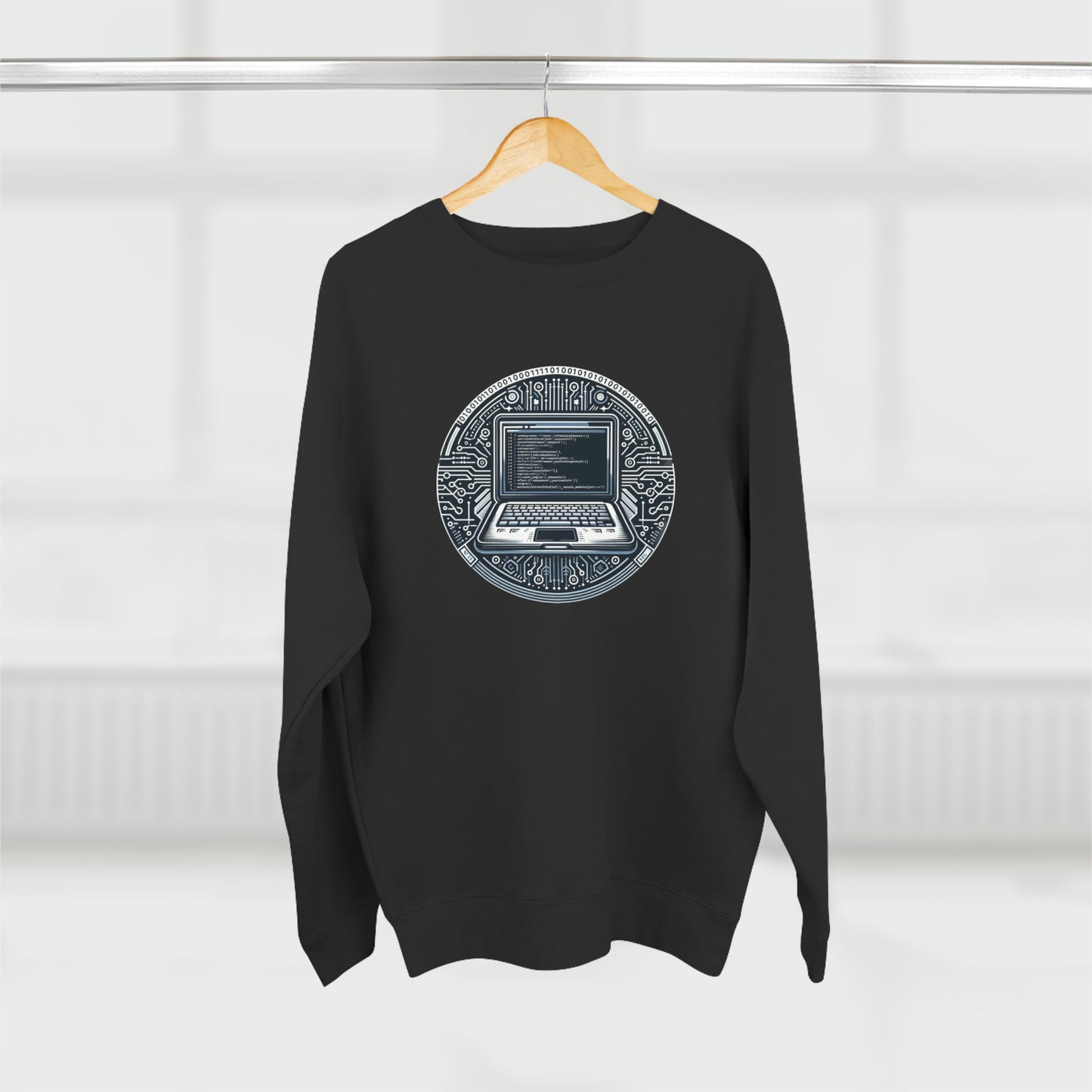 Coding Laptop Circle Emblem - Unisex Crewneck Sweatshirt