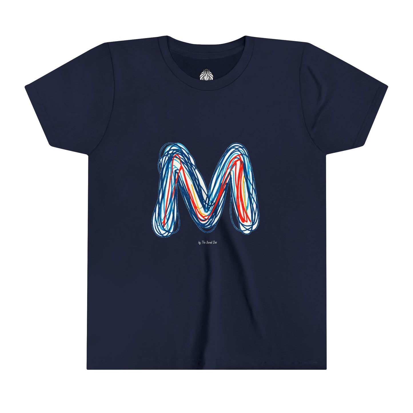 Scribbles (Letter M) T-Shirt - Youth Short Sleeve Tee
