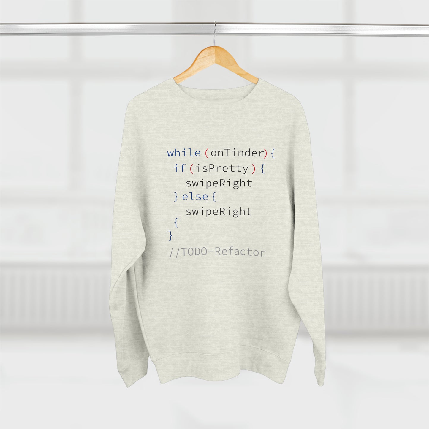 While OnTinder Loop (Programming Joke) - Unisex Crewneck Sweatshirt