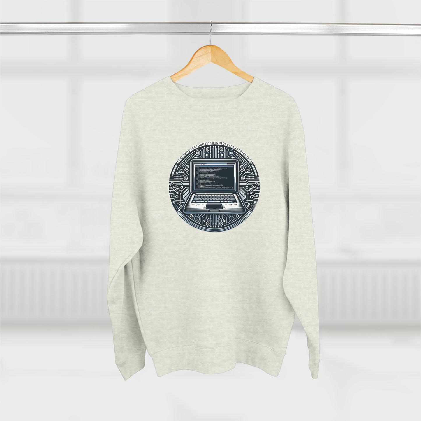 Coding Laptop Circle Emblem - Unisex Crewneck Sweatshirt