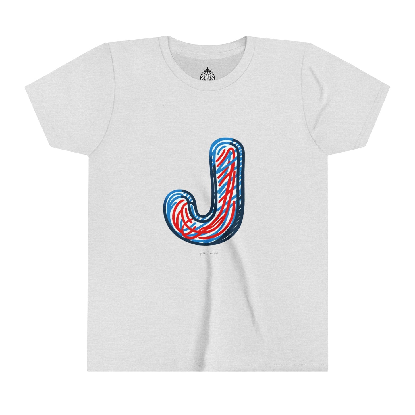 Scribbles (Letter J) T-Shirt - Youth Short Sleeve Tee