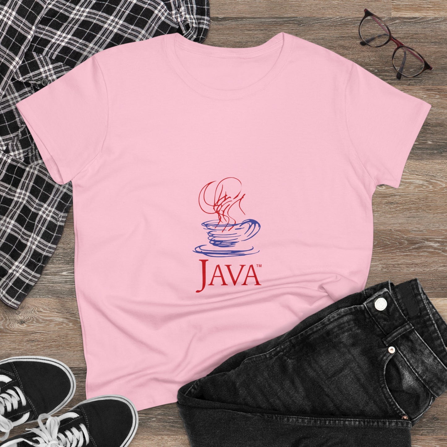 Java Retro Logo T-shirt - Women's Midweight Cotton Tee