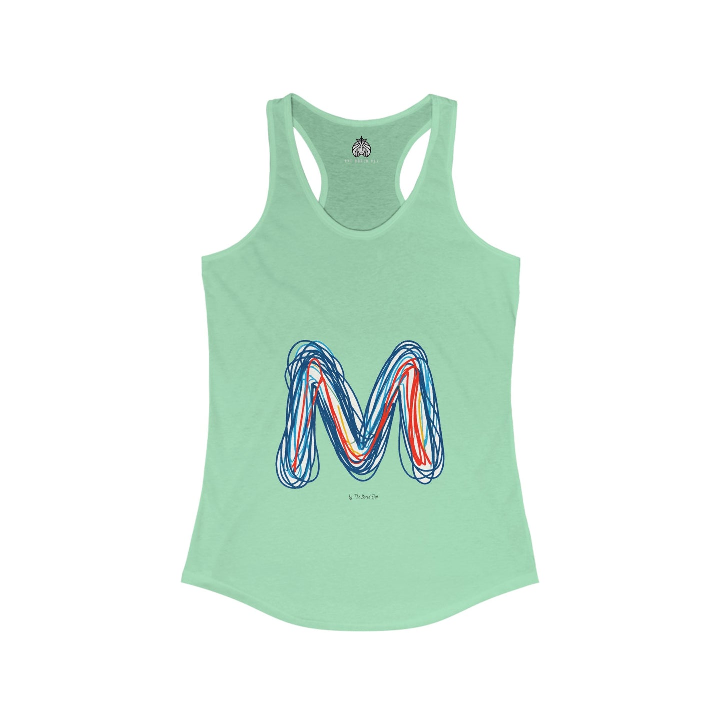 Scribbles (Letter M) - Women's Ideal Racerback Tank