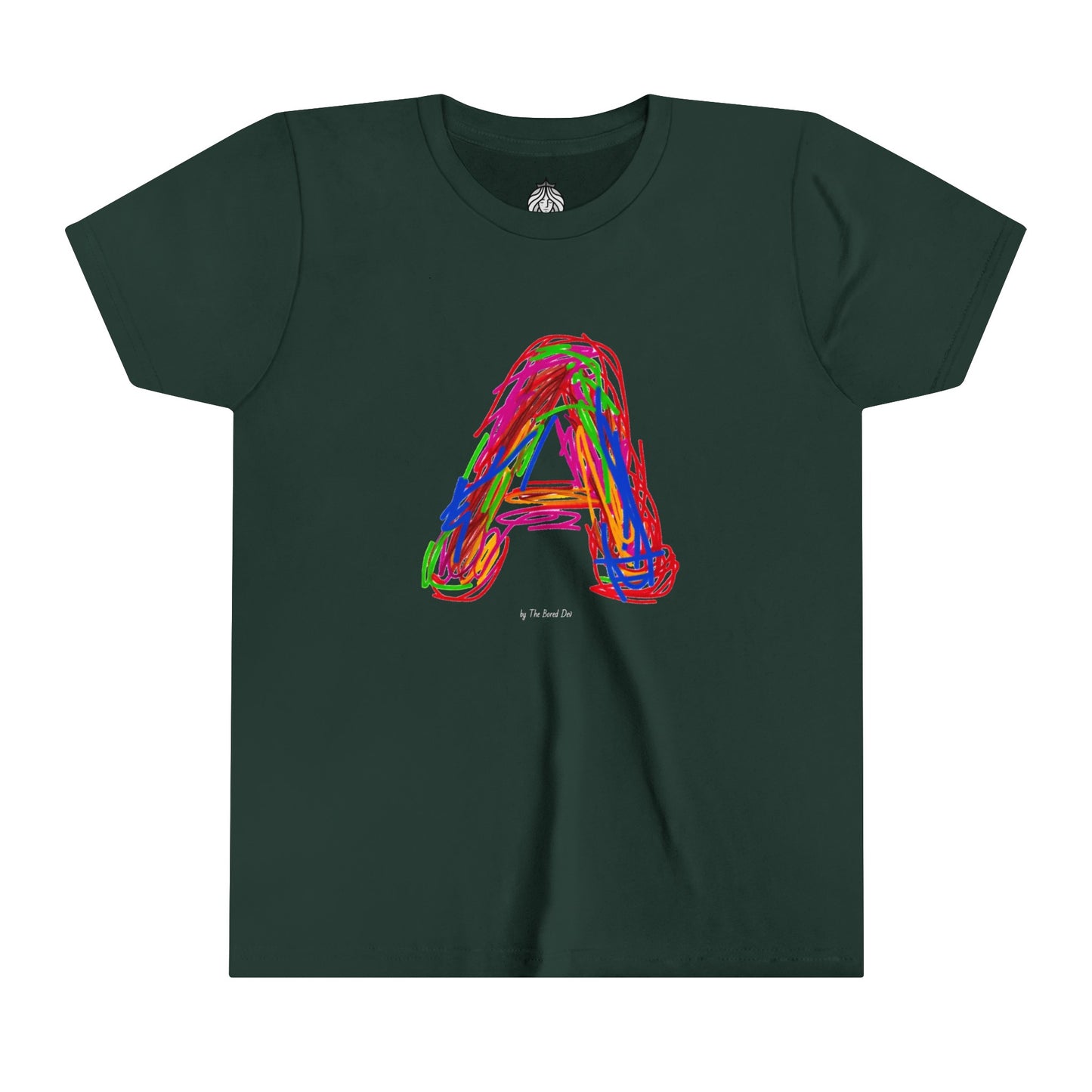 Scribbles (Letter A) T-Shirt - Youth Short Sleeve Tee