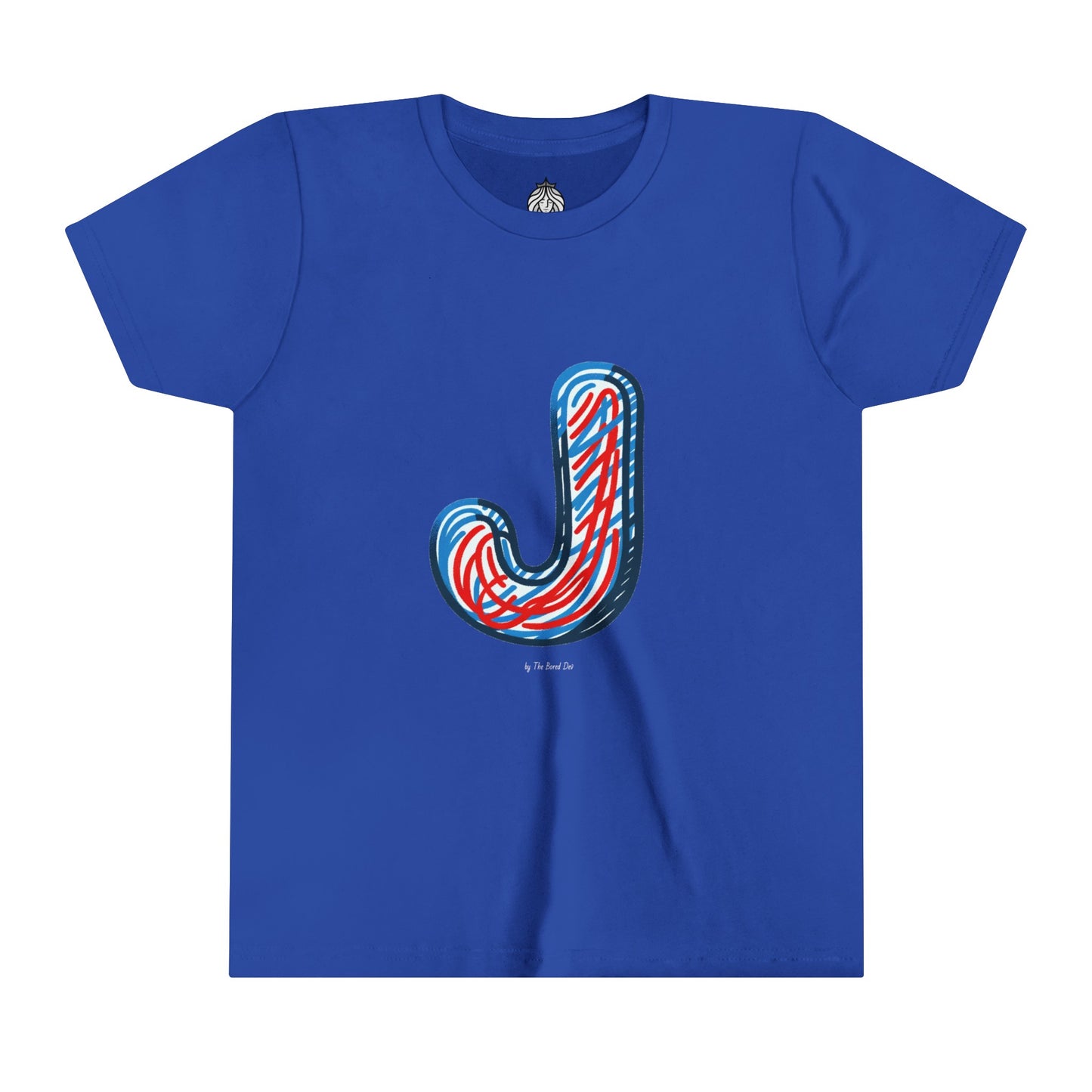 Scribbles (Letter J) T-Shirt - Youth Short Sleeve Tee