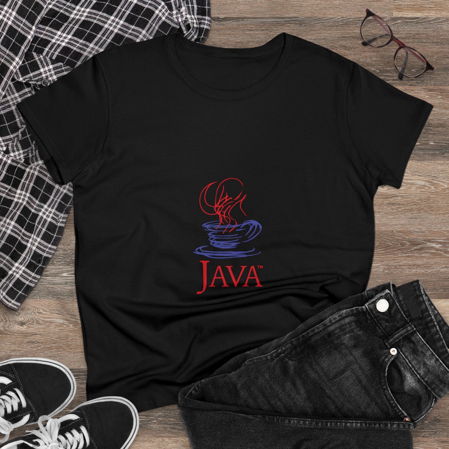 Java Retro Logo T-shirt - Women's Midweight Cotton Tee