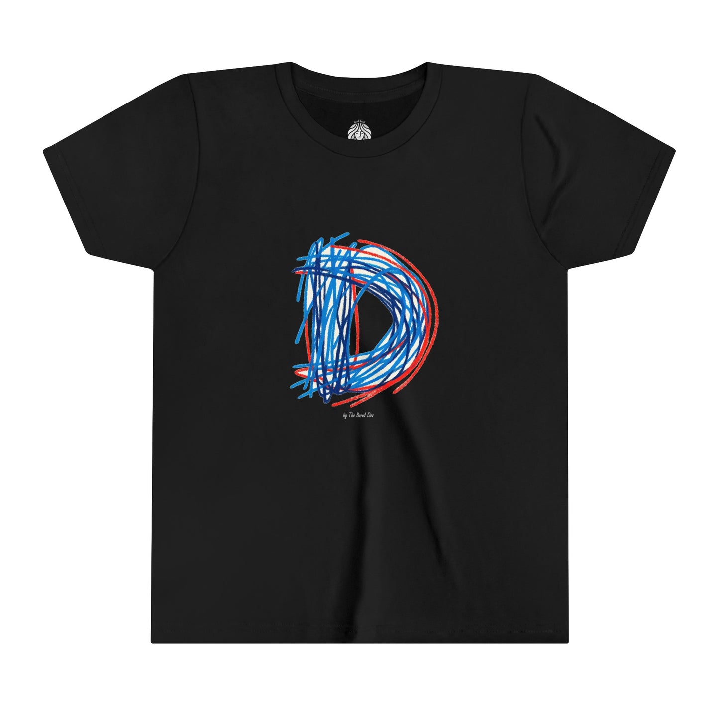 Scribbles (Letter D) T-Shirt - Youth Short Sleeve Tee