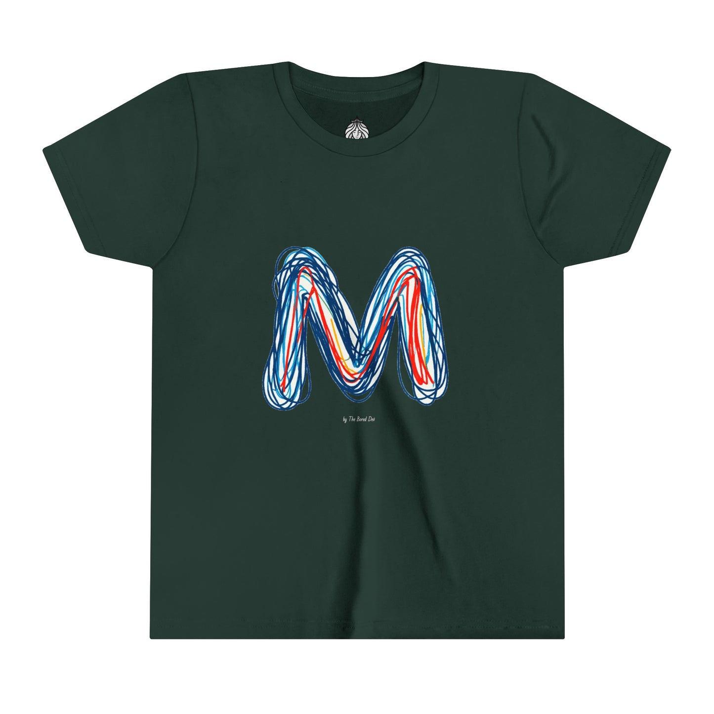 Scribbles (Letter M) T-Shirt - Youth Short Sleeve Tee
