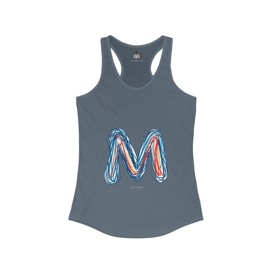 Scribbles (Letter M) - Women's Ideal Racerback Tank