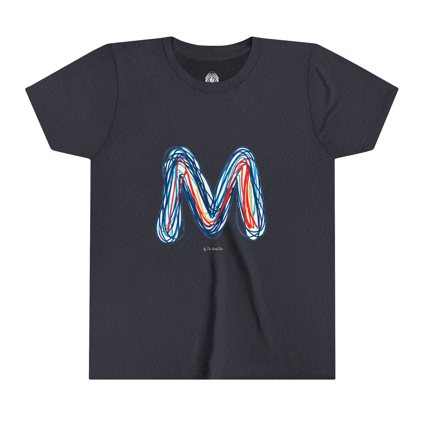 Scribbles (Letter M) T-Shirt - Youth Short Sleeve Tee