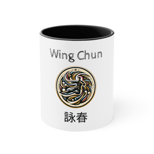 Wing Chun Colorful Emblem - Accent Coffee Mug, 11oz