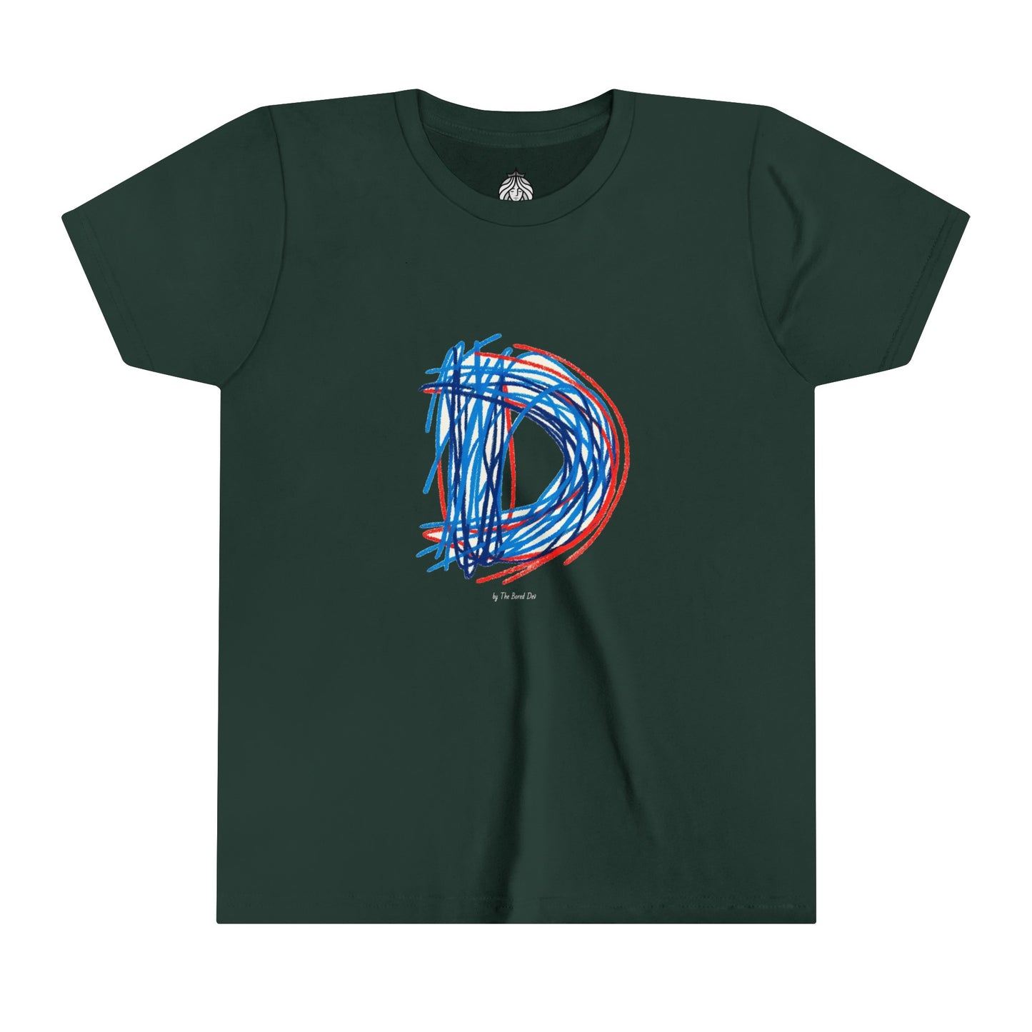 Scribbles (Letter D) T-Shirt - Youth Short Sleeve Tee