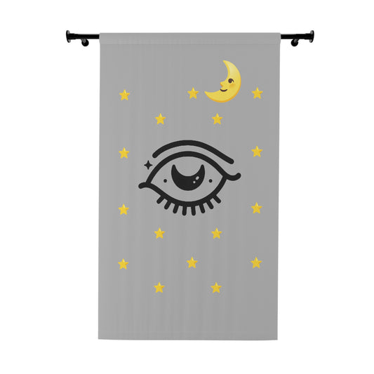 Good Night (Light Gray) - Window Curtains (1 Piece)