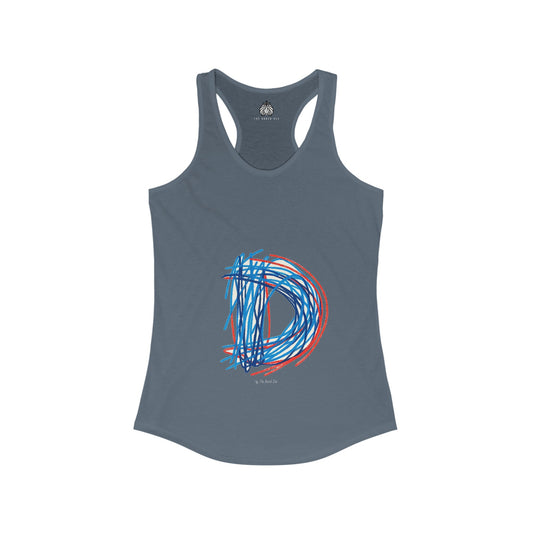 Scribbles (Letter D) - Women's Ideal Racerback Tank