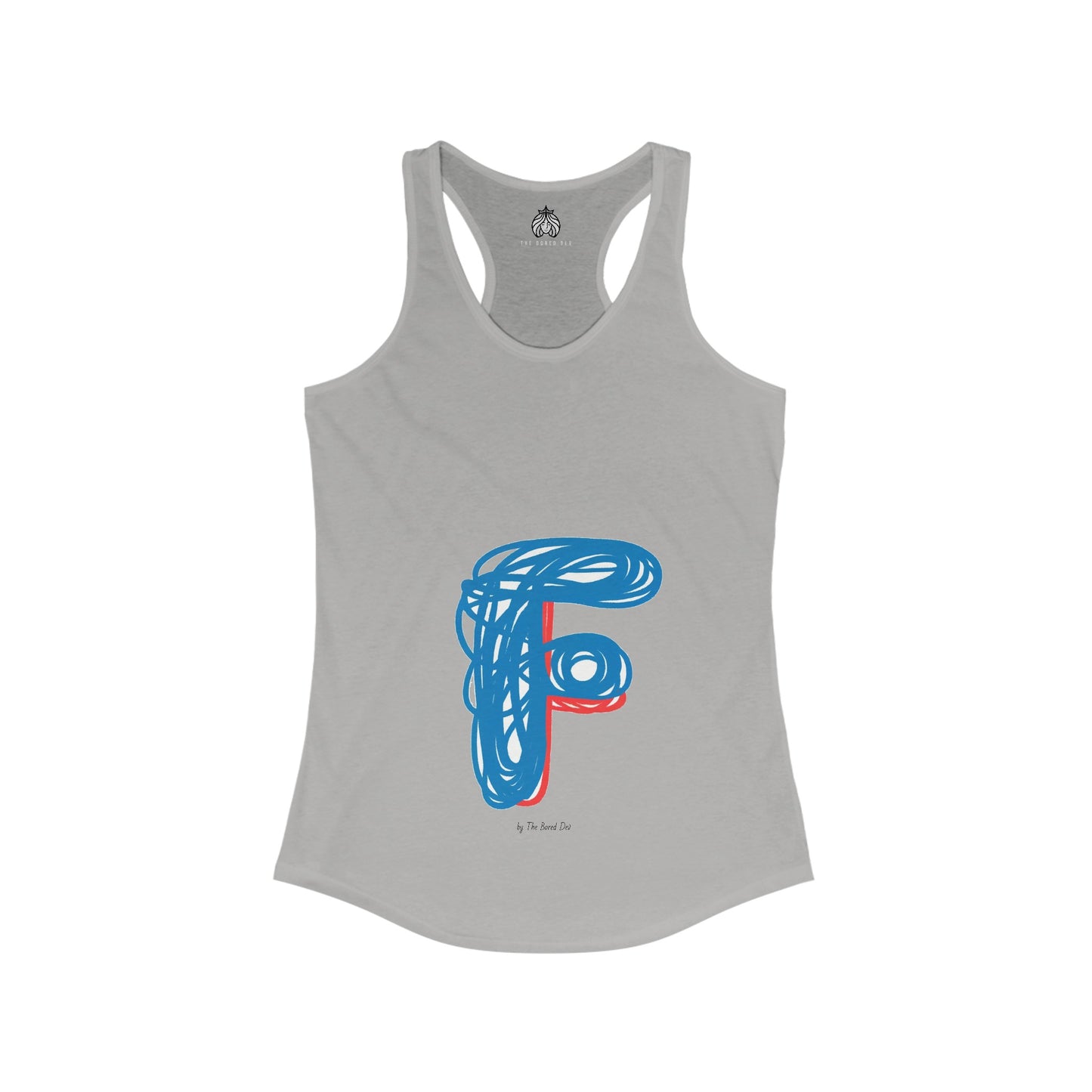 Scribbles (Letter F) - Women's Ideal Racerback Tank