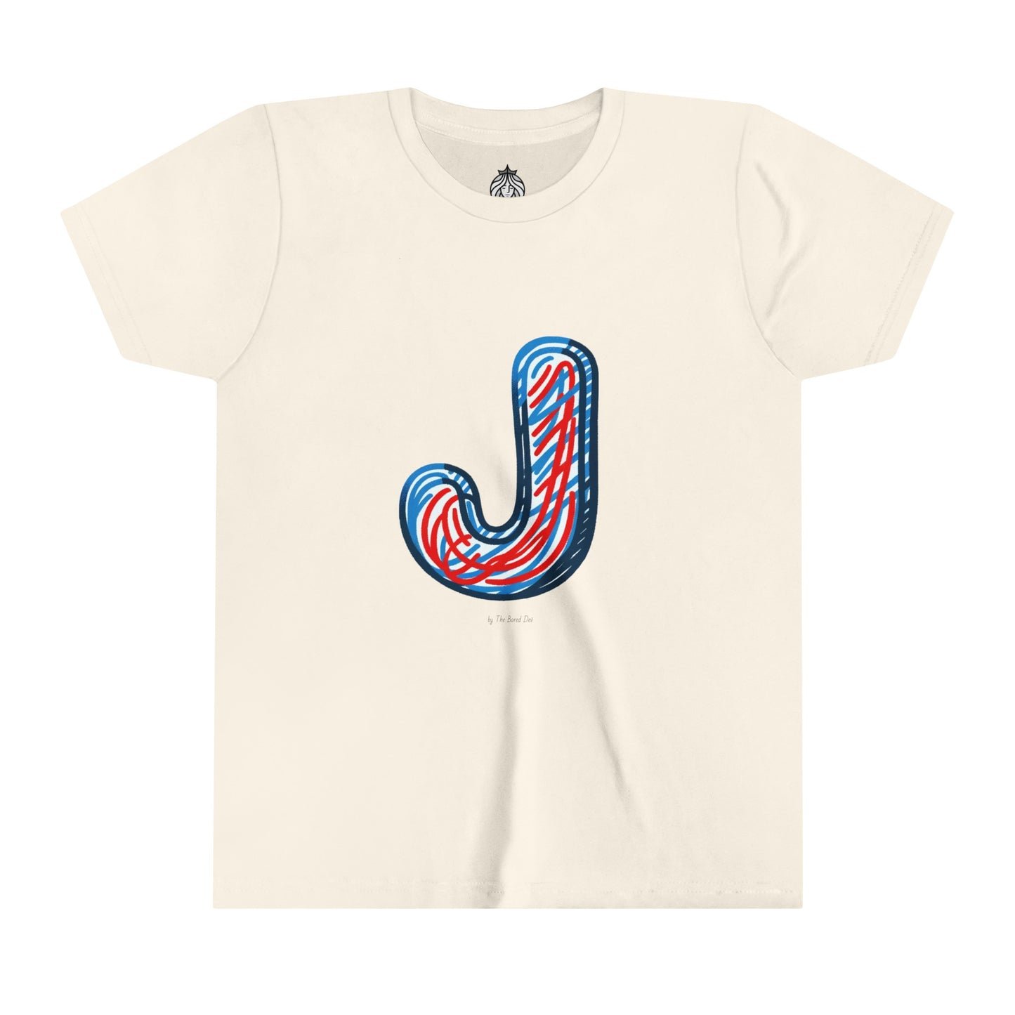 Scribbles (Letter J) T-Shirt - Youth Short Sleeve Tee