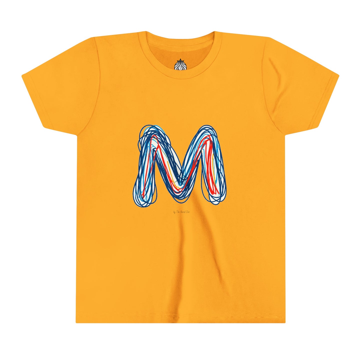 Scribbles (Letter M) T-Shirt - Youth Short Sleeve Tee