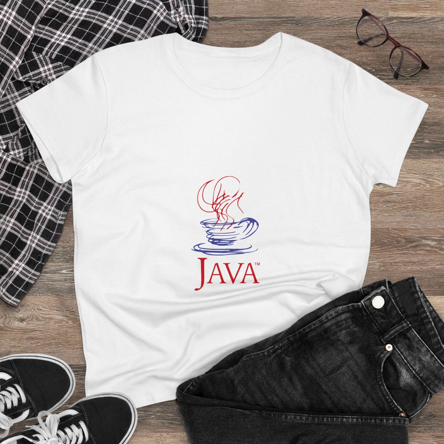 Java Retro Logo T-shirt - Women's Midweight Cotton Tee