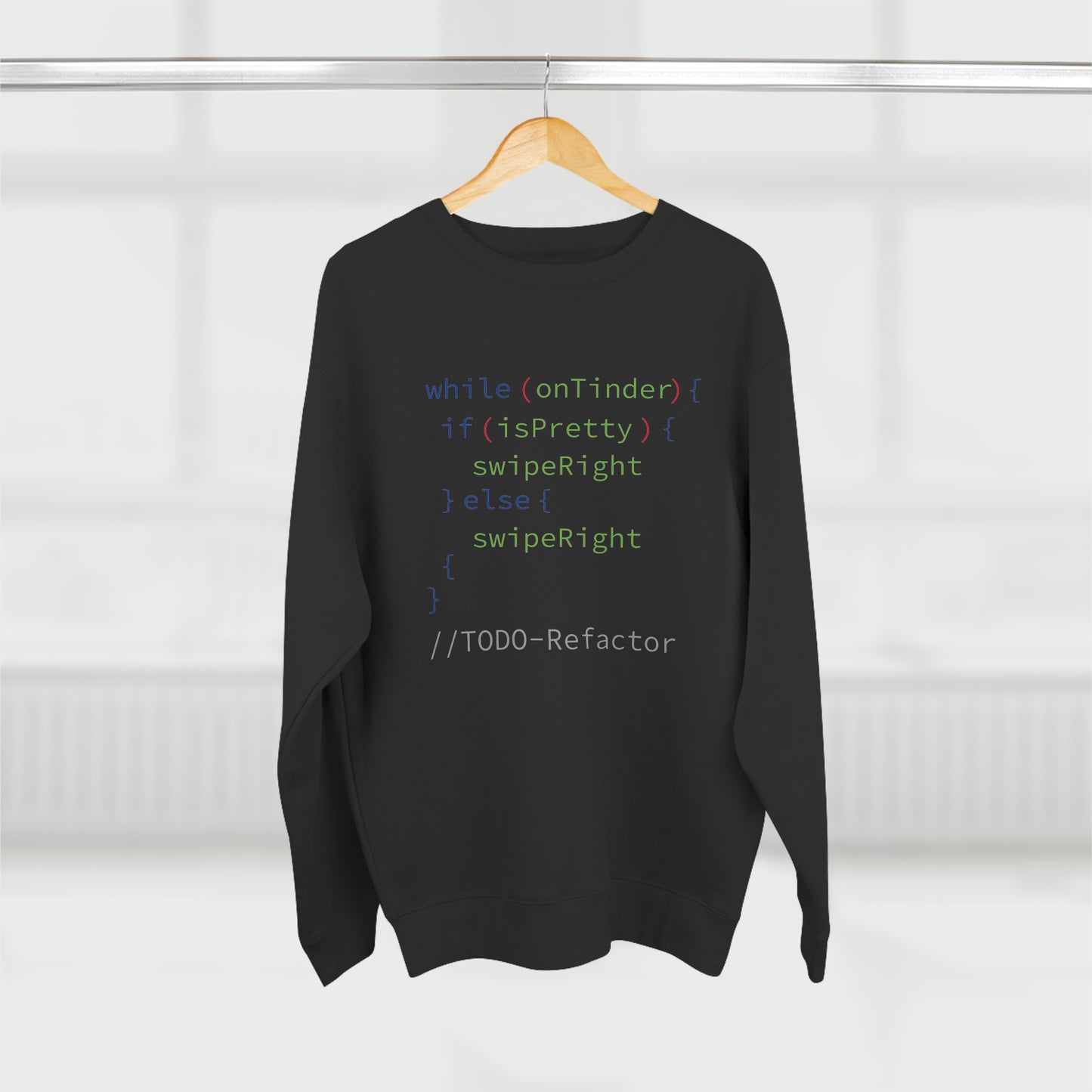While OnTinder Loop (Programming Joke) - Unisex Crewneck Sweatshirt
